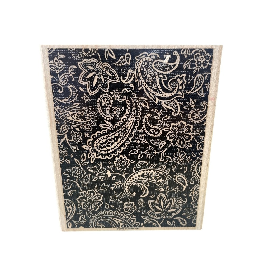 Stampin' Up!‎ "Paisley" Wood Mounted Rubber Stamp Background Floral 2006